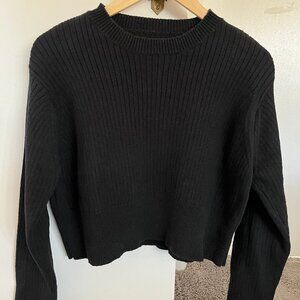 Cordera Cropped Sweater, Black.